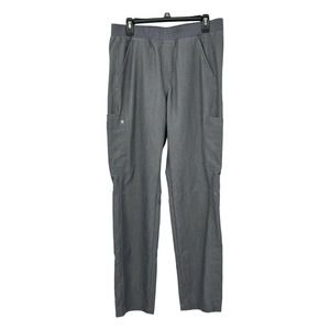 Figs Mens Axim Cargo Scrub Pants Large Graphite Gray Seven Pockets Straight Leg